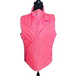 Powder River Outfitters Womens Quilted Pink Vest L Polyester Nylon Down Feather
